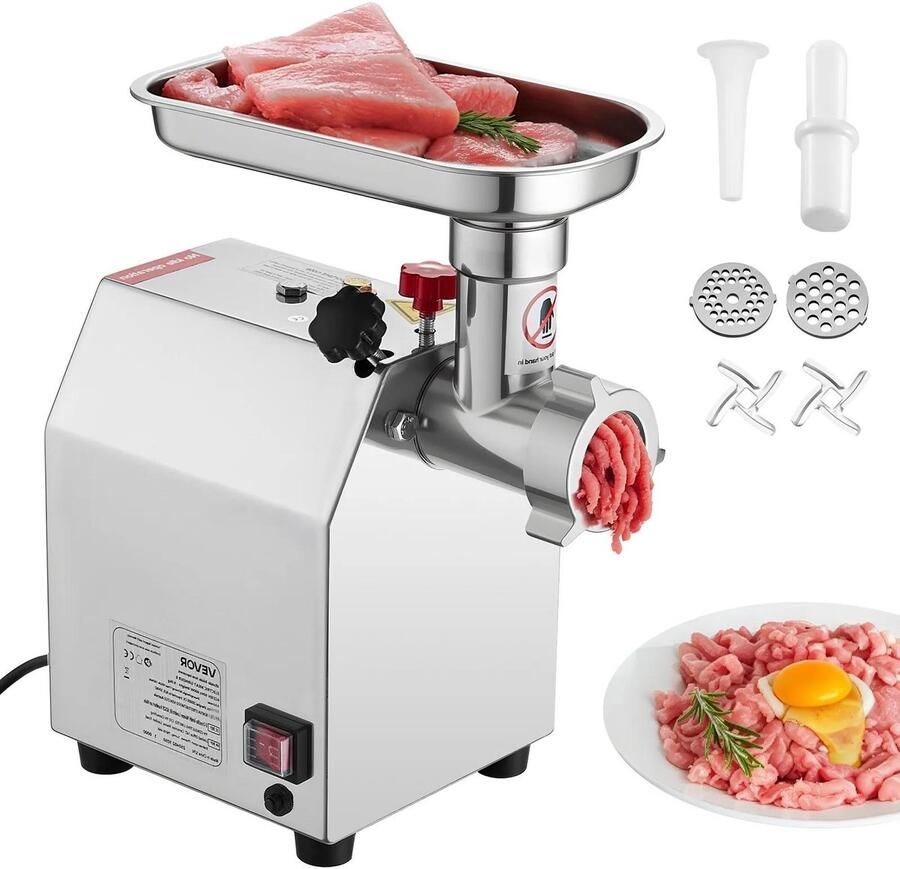 Allecto Elektrische Vleesmolen Capaciteit Mes Slijpplaat Worst Maker Keuken Thuis Geschikt voor Vlees Hakken Zwart Metaal Keukenapparaat en Keukengereedschap Keukenmachine Snelle Levering
