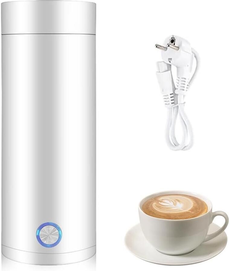 Allecto Elektrische Waterkoker 400 ml RVS Binnenkant Snelle Verwarming Reisketel Auto Shut Off Compact Formaat Ideaal voor Kleine K