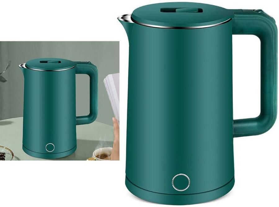 Allecto Elektrische Waterkoker Veiligheid Grote Tuit Plastic Schaal Geïntegreerd 2.3 Liter Studentenkamer Groente Geschikt voor