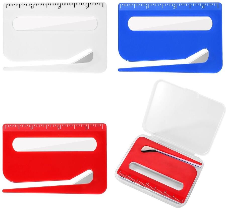 Allecto Enveloppenopener Snijmachine Multifunctioneel Rood Blauw Wit Kantoorbenodigdheden Thuis Opbergdoos