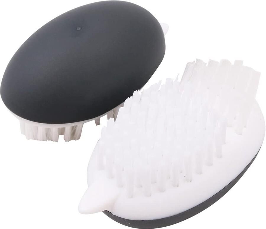 Allecto Fruit en Groente Schoonmaakborstel Antislip Handvat Keukenborstel Grijs Eenvoudig te reinigen Ideaal voor groenten en fruit G