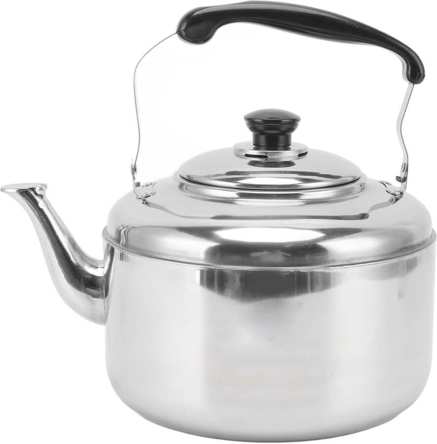 Allecto Grote theeketel RVS waterkoker 5.5 liter Geluidssignaal Snelle kooktijd Geschikt voor gas en inductie Zilvergrijs