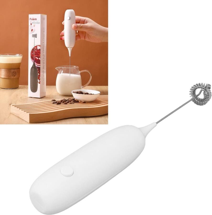 Allecto Handheld melkopschuimer Keukenapparaat Krachtig Zwart Batterijbediend 9500RPM Eenvoudig in gebruik Veelzijdig Geschikt vo