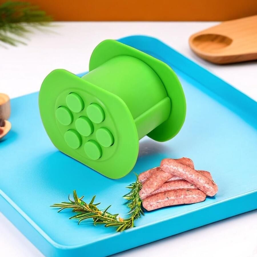 Allecto Handmatige Sausage Maker Hot Dog Maker Groene Sausage Mold Voor Cevapcici en Worstjes Keukenaccessoire voor Gri