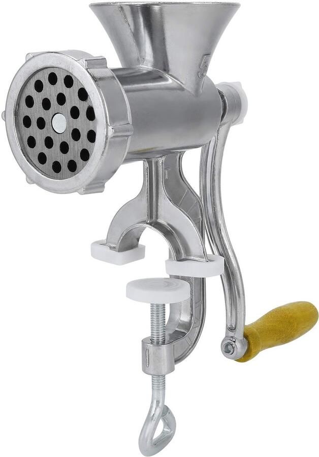 Allecto Handmatige Vleesmolen Vleesmaler Multifunctioneel Aluminium Groenten hakken Ideaal voor worst maken Geschikt voor thuisgebruik