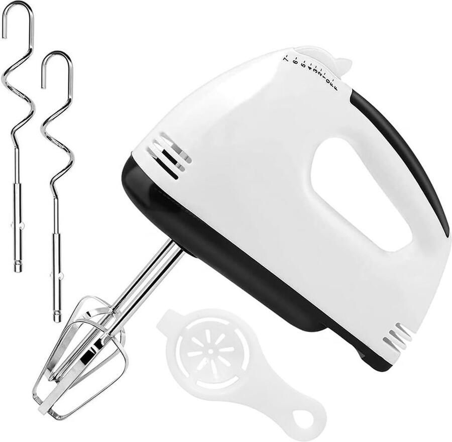 Allecto Handmixer Elektrische mixer Eenvoudig kloppen van deeg Vaatwasserbestendig Comfortabel in gebruik Geschikt voor bakken Roestv