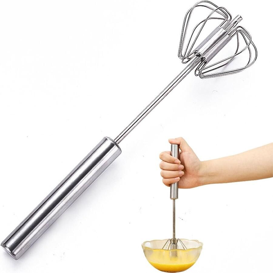 Allecto Handmixer Roestvrij staal Duurzaam 10 inch Eenvoudig schoon te maken Keukenhulp Voor kloppen en bakken Zilver