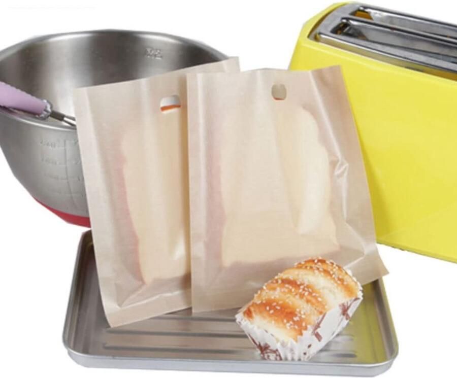 Allecto Herbruikbare broodrooster zakken Niet-stick en wasbare zakken Rood Geschikt voor magnetron Ideaal voor sandwiches en panini's