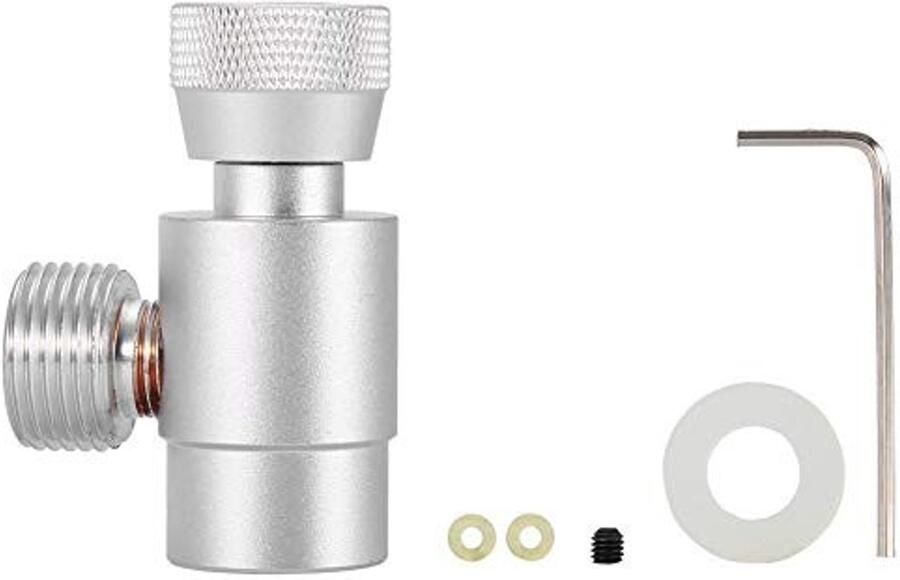 Allecto Hervuladapter CO2-cilinder Flesvulling Zilver W21.8-14 Geschikt voor navullen Zilver model