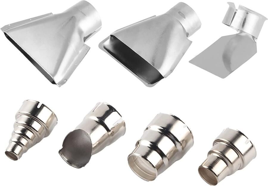 Allecto Heteluchtpistoolset Vervangend mondstuk Roestvrij staal Geschikt voor 1500-2000 W vormen Perfect voor reparaties