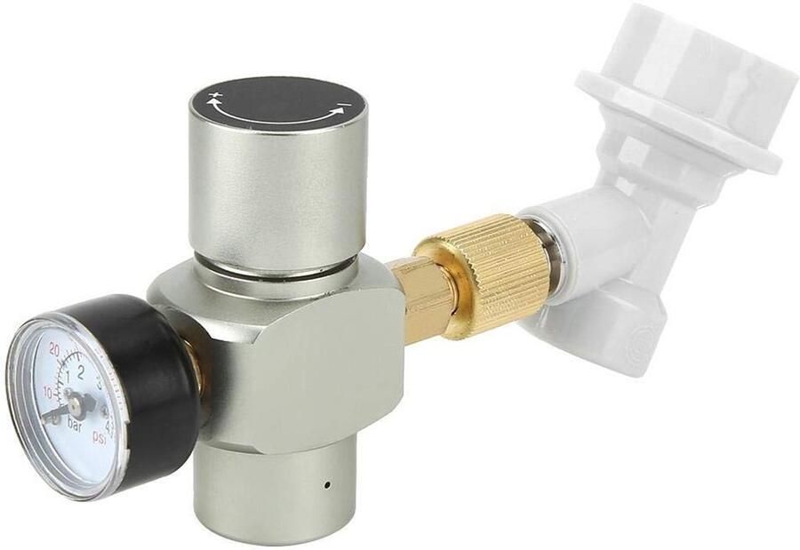 Allecto Keg Charger Mini CO2-regelaar Handzaam ontwerp Veiligheidsfunctie Drukbegrenzingsventiel Herbruikbaar Geschikt voor de meeste