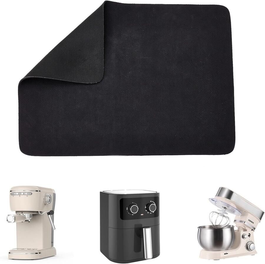 Allecto Keukenslider Rotatie Lade Hittebestendige Mat Zwart Apparatuur Ondersteuning Geschikt voor Espressomachine en Meer Compact Model