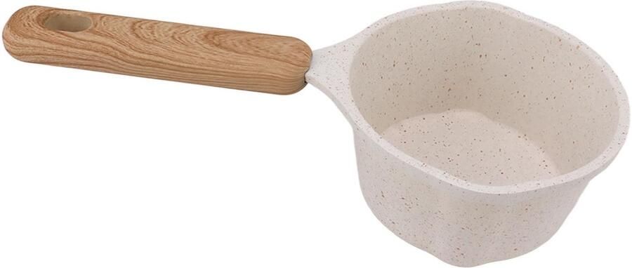 Allecto Kleine Sauspan Multifunctioneel Inductiekookgerei Wit Anti-aanbaklaag Ideaal voor Frituren 250 ml