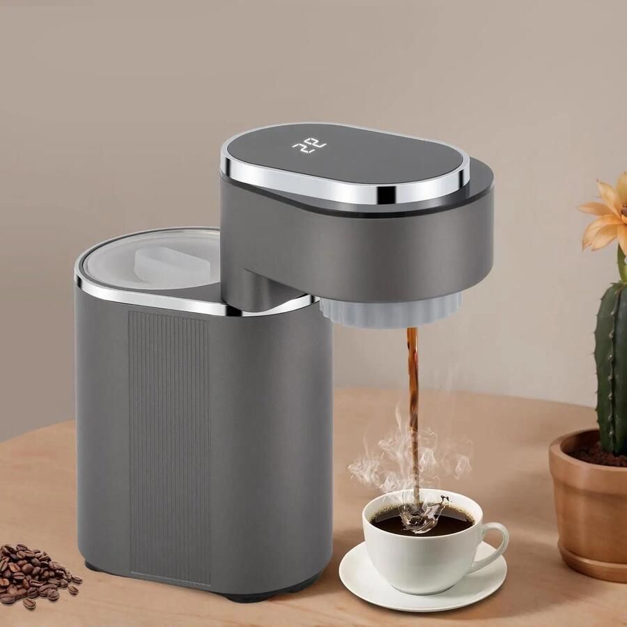 Allecto Koffiemachine Espresso Draagbaar Grijs Reis 150ml 600W Mini 15 bars 85-95 ℃ Latte Touchscreen Geschikt voor Thuisgebruik Zilver Machine à café 15 bars aankoop