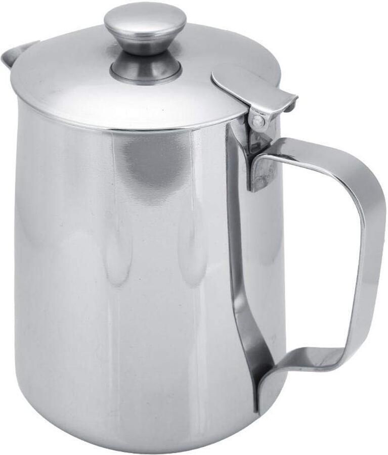 Golden crown Koffiemok Melkopschuimer Met deksel 600 ml Ideaal voor Latte Art Voor thuis en op kantoor Rood