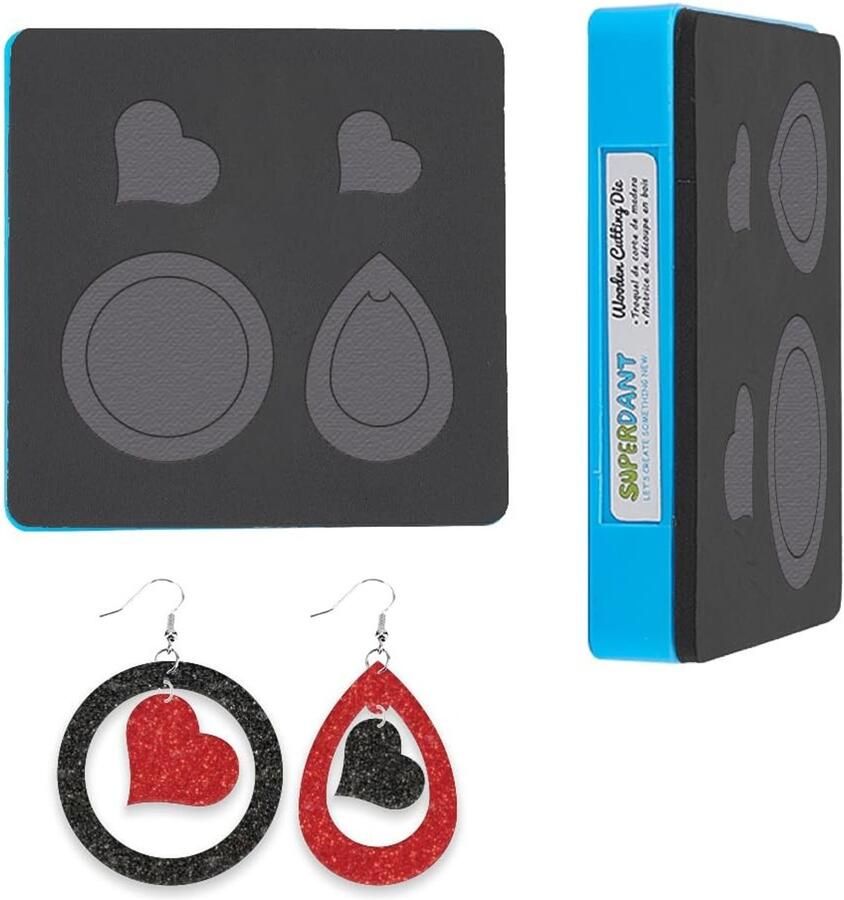 Allecto Lederen Oorbellen Snijden DIY Snijmachine Duurzaam en Herbruikbaar Geschikt voor Vrouwen en Meisjes 4 Vormen voor Creatieve Sieraden