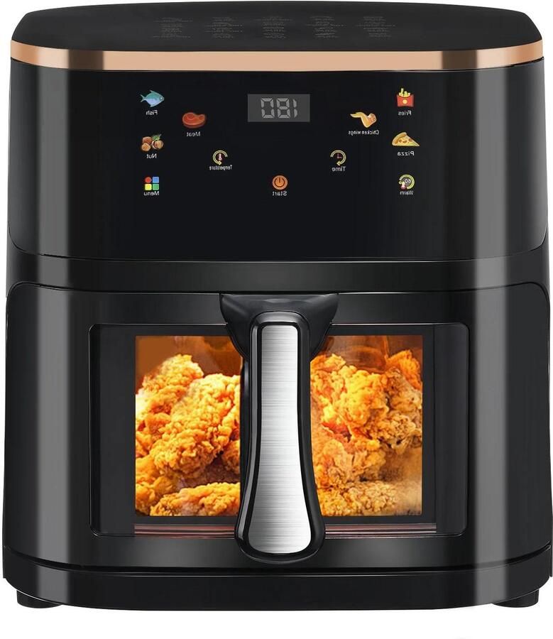 Allecto Luchtfriteuse oven Olievrij Digitaal display 6 kookvoorinstellingen Vaatwasmachinebestendige mand Zichtbaar venster 9 liter capaciteit Geschikt voor frietjes en snacks Zwart AliExpress 6