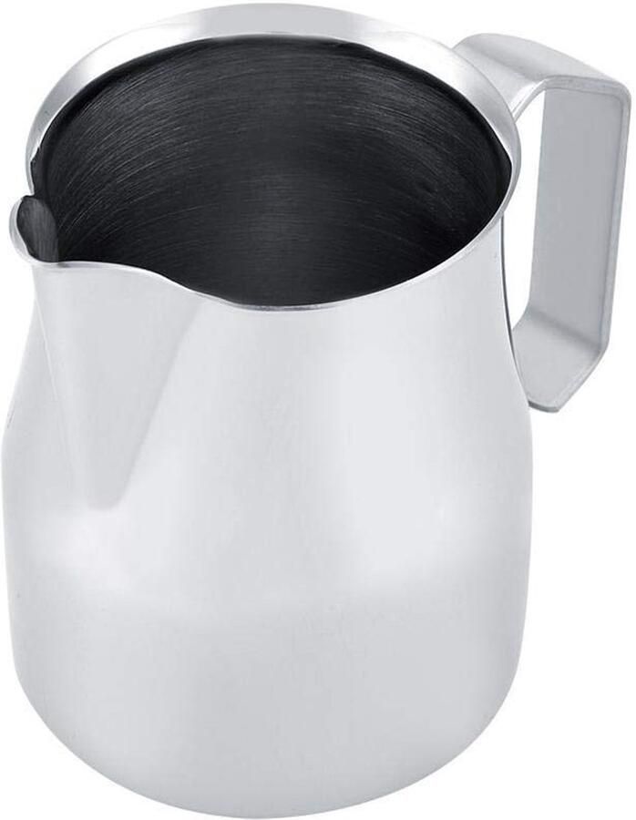 Allecto Melkopschuimer Koffie Accessoires Uniek Ontwerp Zilver 350ml Perfect voor Latte Art Ideaal voor Thuisgebruik