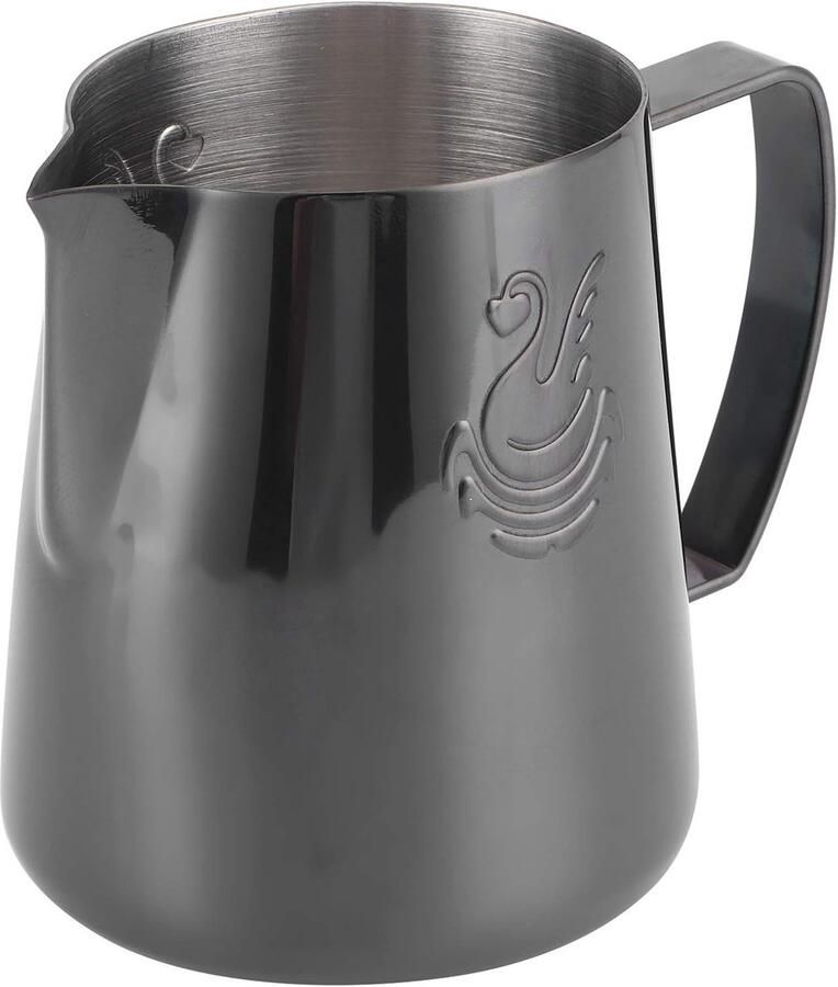 Allecto Melkopschuimer Roestvrij Staal 400 ml Melkkannetje Voor Cappuccino en Latte Geschikt voor Koffieliefhebbers Zilver