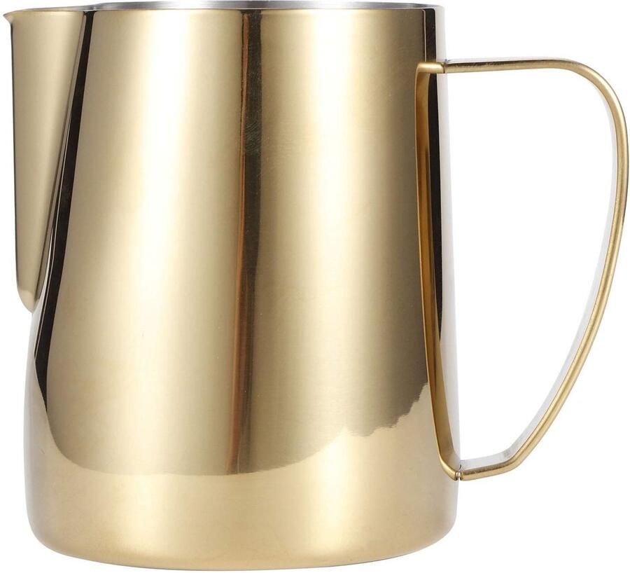 Allecto Stainless Steel Melkopschuimer Goud 600ml Perfect voor Cappuccino en Latte Art