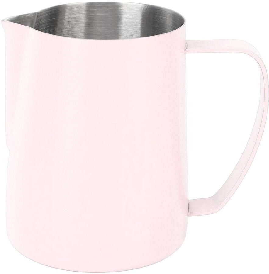 Allecto Melkopschuimkan Roestvrijstalen Melkkan Ideaal voor Latte en Melkthee Roze Melkopschuimer Geschikt voor Koffieliefhebbers