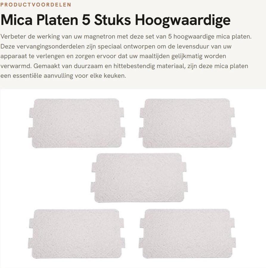 Dailygoods Mica Platen 5 Stuks Hoogwaardige kwaliteit Vervangingsonderdelen Voor optimale prestaties in de magnetron Geschikt voor