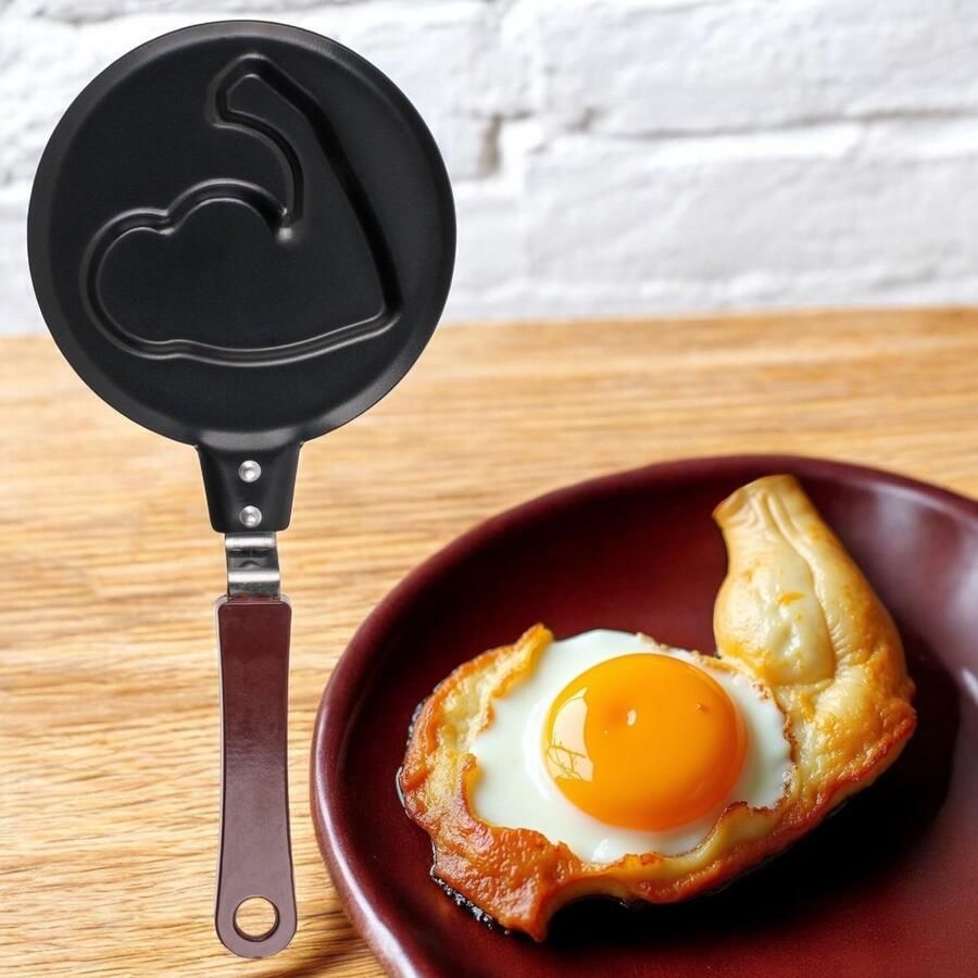 Allecto Mini Braadpan Spiegelei-Pan Anti-Aanbaklaag Diameter 12 cm Draagbaar Eipan voor Eén Ei Geschikt voor Frituren Kleur armtrai