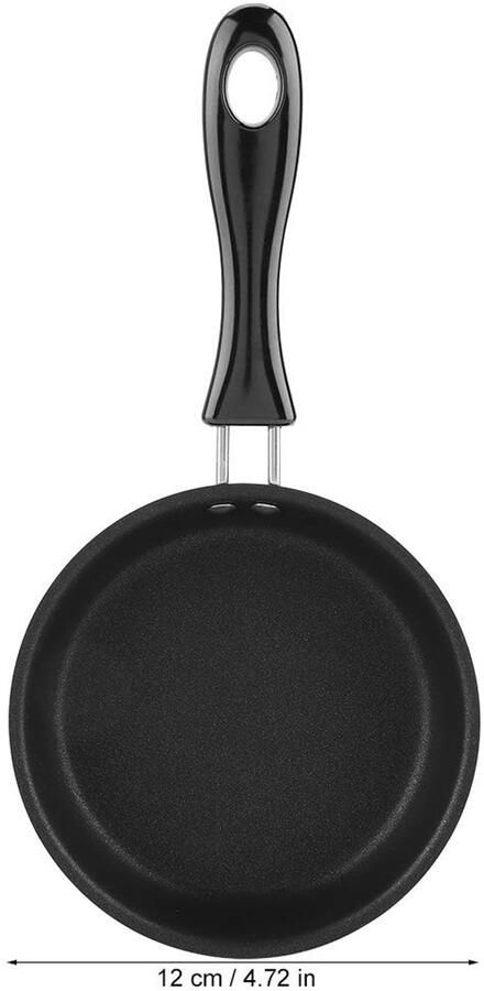 Byshayne Mini Casserole Eieren Koken Ergonomisch Ontwerp Zwart Omelette Pot Ideaal voor Kleine Maaltijden 12 cm