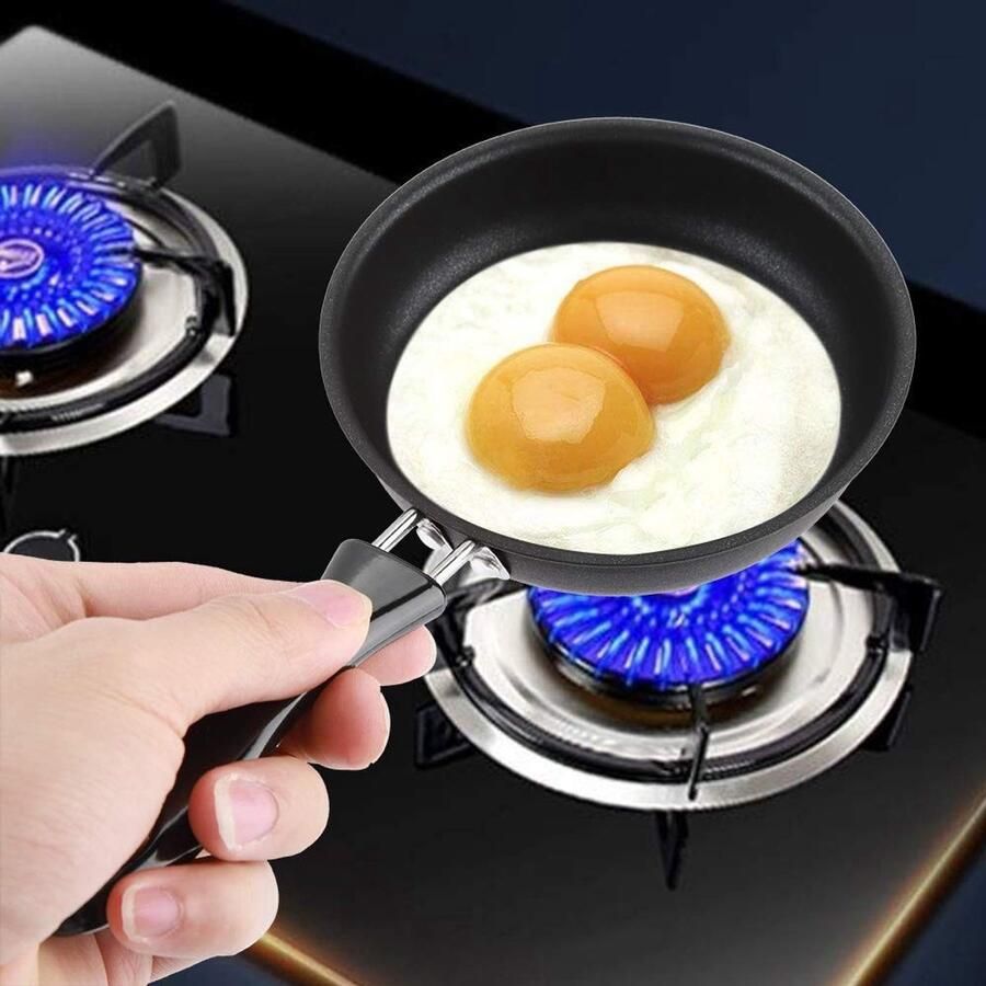 Allecto Mini Casserole Eieren Koken Ergonomisch Ontwerp Zwart Omelette Pot Ideaal voor Kleine Maaltijden 12 cm - Foto 1