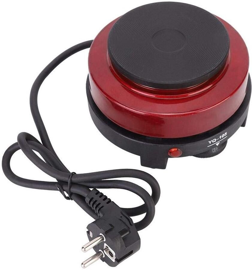 Allecto Mini Electric Stove Portable Kookplaat Geschikt voor Koffie en Thee Rood Multifunctionele Hob Ideaal voor Soep en Porridge