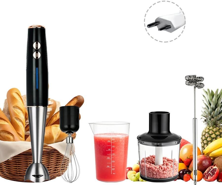 Allecto Multifunctionele 400 W staafmixer Hakmolen Babyvoeding BPA-vrije beker Smoothie Garde Soep Melkopschuimer Blauw 16500 RPM met AliExpress 6