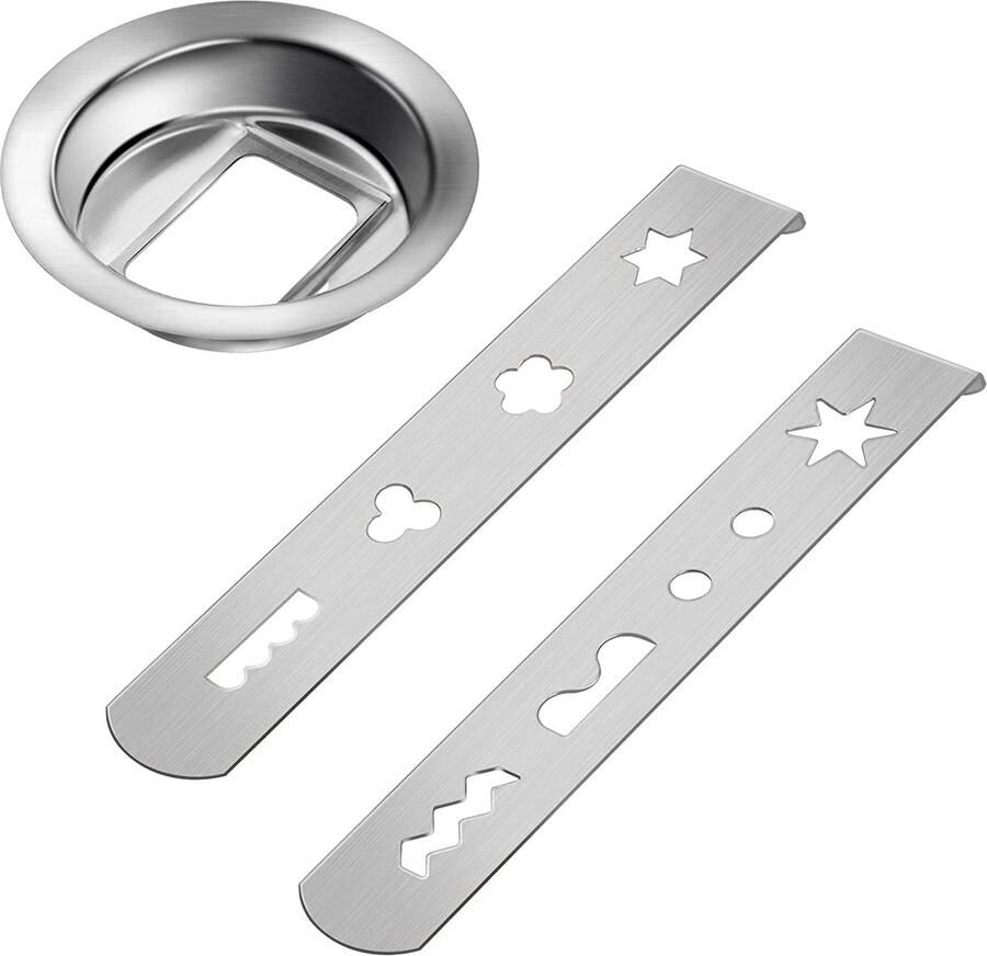 Allecto Pastry attachment Vleesmolen accessoires Duurzaam roestvrij staal Zilver Koekjes en worsten maken Geschikt voor Kitchenaid MU