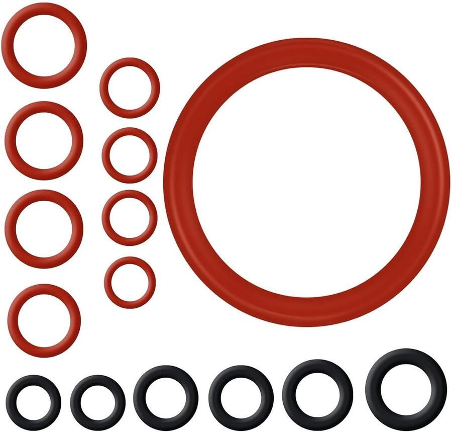 Allecto Plus Afdichting Onderhoudsset O-ringen 15 stuks siliconen voor koffiemachine O-ring afdichting voor espresso apparaat geschikt voor merken