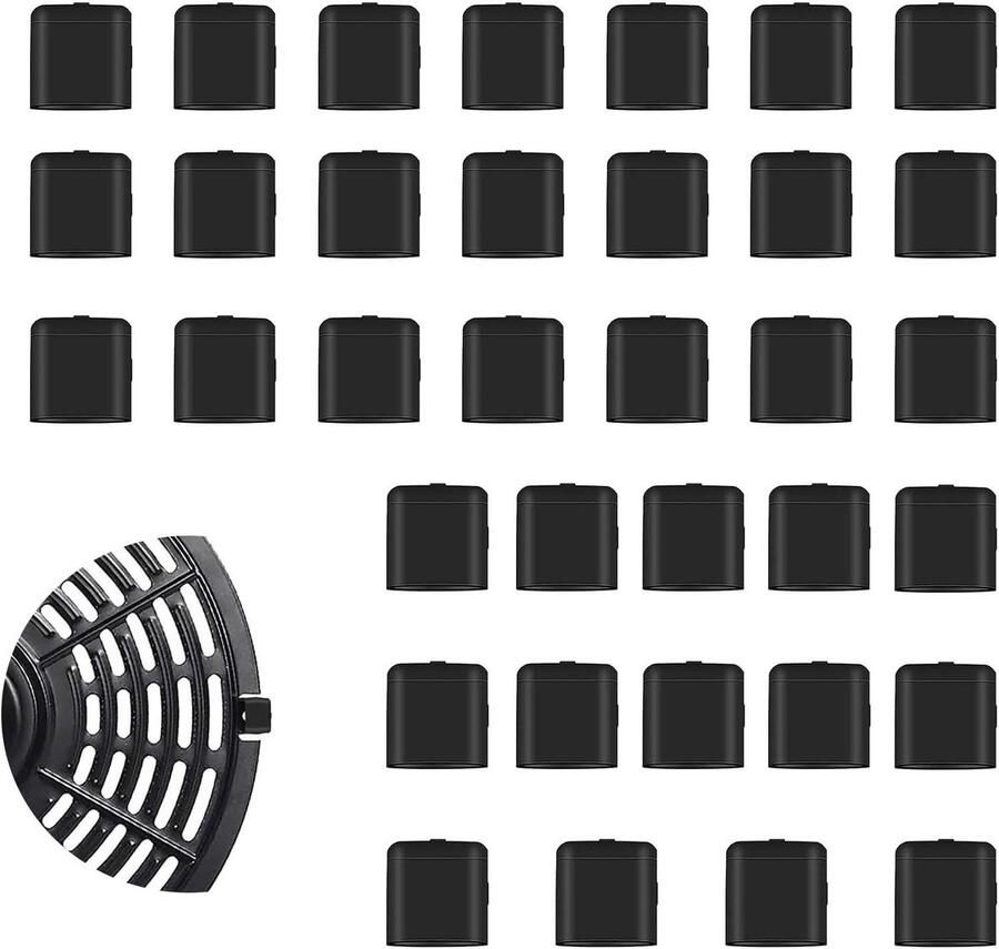 Allecto Plus Anti-slip Rubberen Bumpers voor Airfryer Set van 35 stuks Beschermhoezen en Vervangende Onderdelen Rubberen Voetjes Zwart