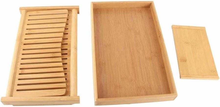 Allecto Plus Broodsnijhulp voor zelfgebakken brood Opvouwbare broodsnijder met kruimellade Broodsnijhulp voor thuiskeukenopslag