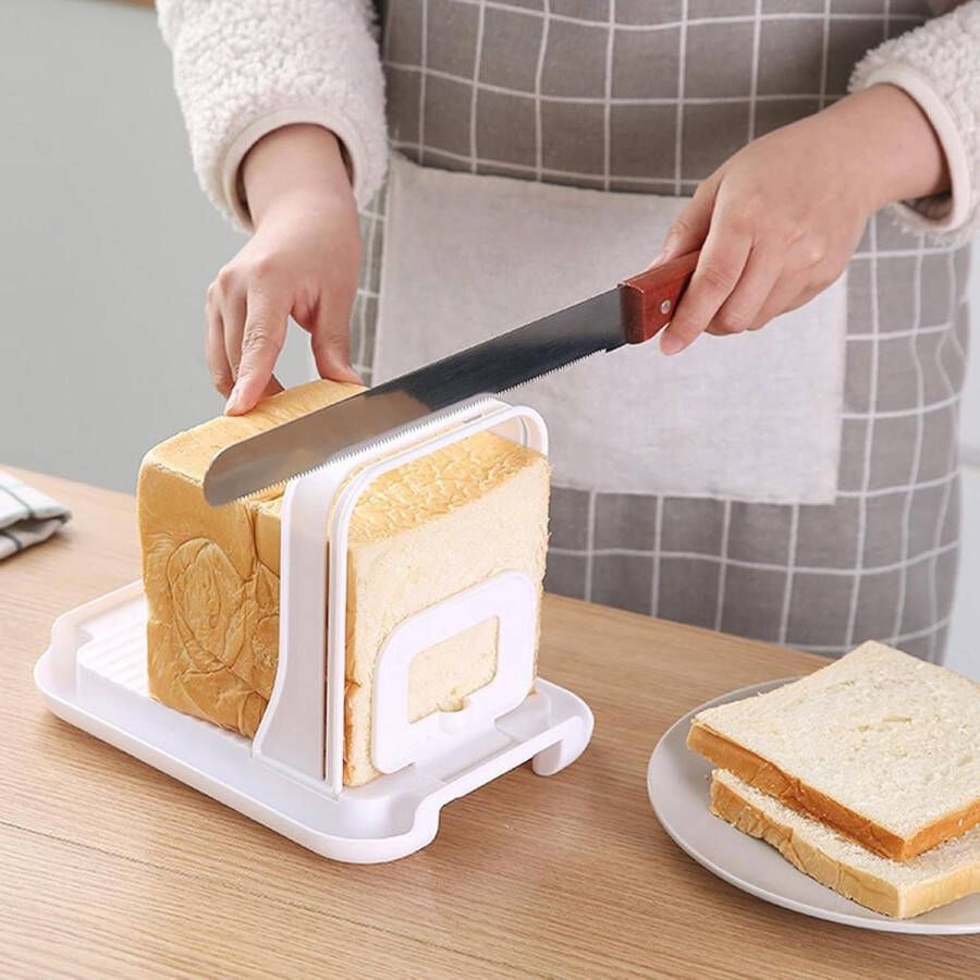 Allecto Plus Broodsnijmachine met verstelbare handgreep voor veilig snijden van brood Multifunctioneel en handmatig Snelle en veilige toastmaker