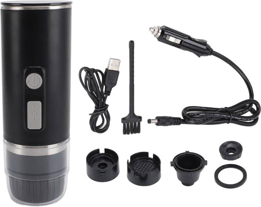 Allecto Plus Draagbaar Elektrisch Koffiezetapparaat 15 Bar met Verwarmingsfunctie Ideaal voor Reizen Kamperen en Thuisgebruik Compatibel met Koffiecapsules en Gemalen Koffie