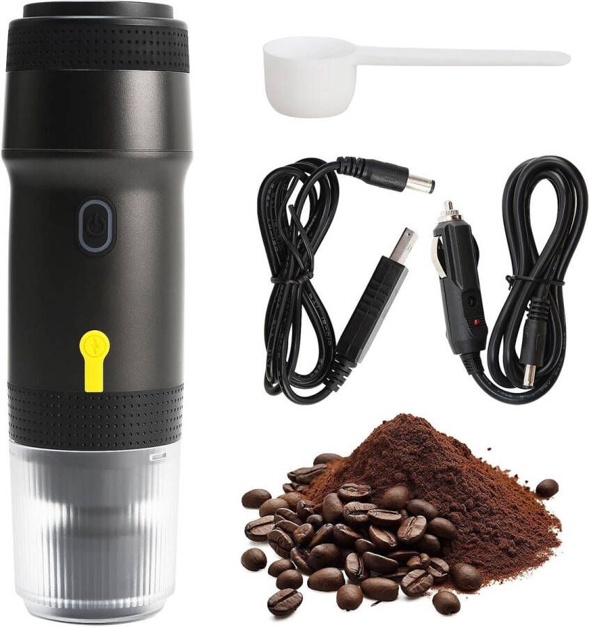 Allecto Plus Draagbaar Koffiezetapparaat Espresso Machine voor Kamperen en Kantoor Compatibel met NES-capsules Gemalen Koffie 15 bar Extractie met DG-capsules