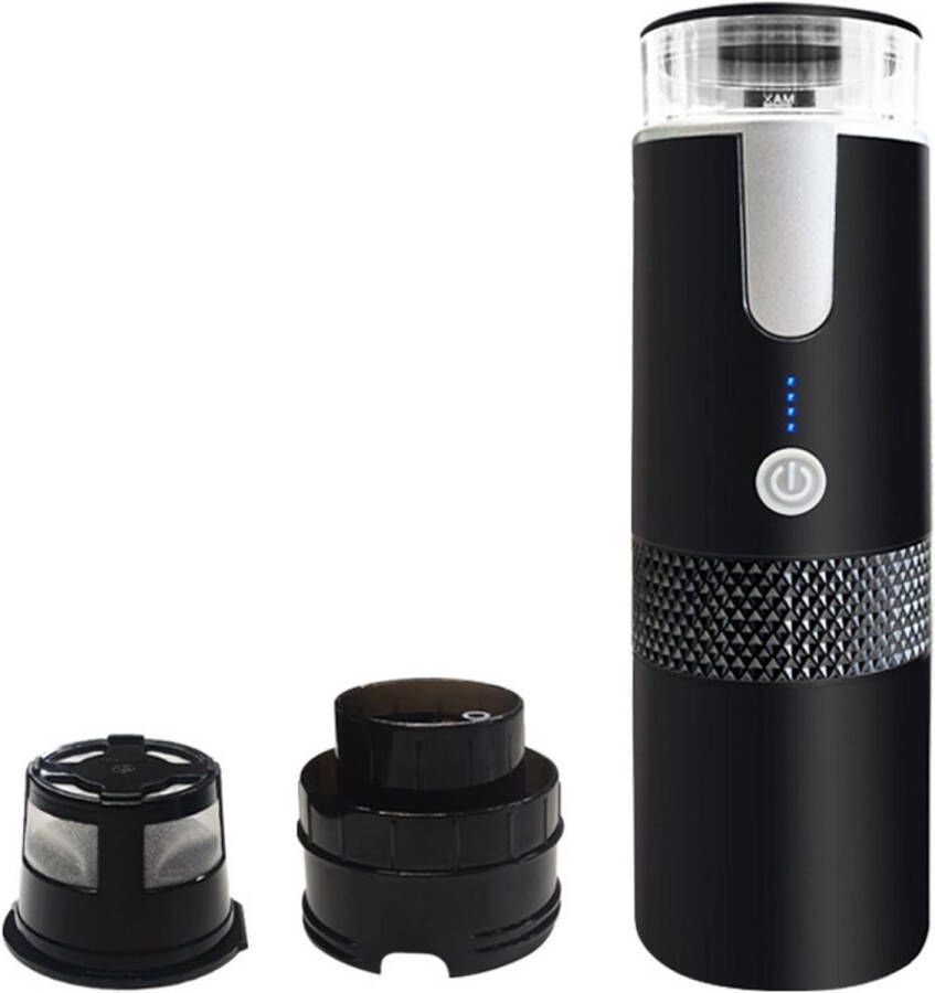 Allecto Plus Draagbare Elektrische Koffiemachine 170 ml Oplaadbaar Geschikt voor Thuis Kantoor en Auto Compatibel met Gemalen Koffie en K-Cup-capsules