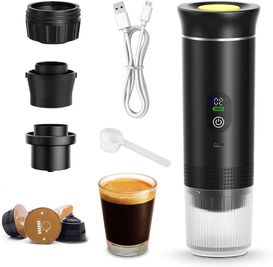 Allecto Plus Draagbare Espressomachine Camping Koffiezetapparaat Mini Reiskoffiemachine