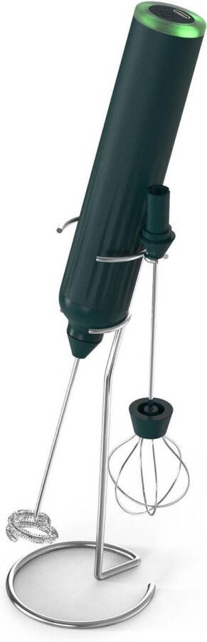 Allecto Plus Elektrische Melkopschuimer met Dubbele Roerkop en Rvs Stand voor Cappuccino en Matcha Groen