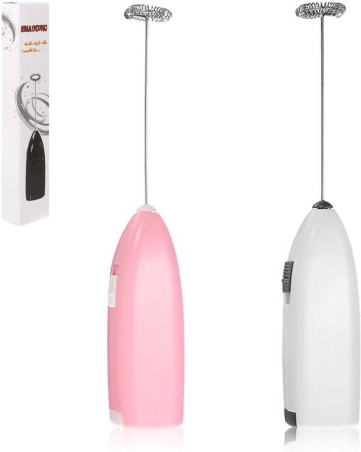 Allecto Plus Elektrische Melkopschuimer met Mini Garde voor Koffie en Cappuccino Werkt op 2 AA-Batterijen