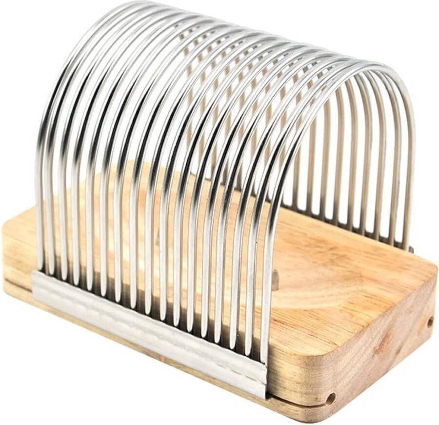 Allecto Plus Handmatige broodsnijder van roestvrij staal voor gelijkmatige sneden compact ontwerp ideaal voor brood cakes en bagels