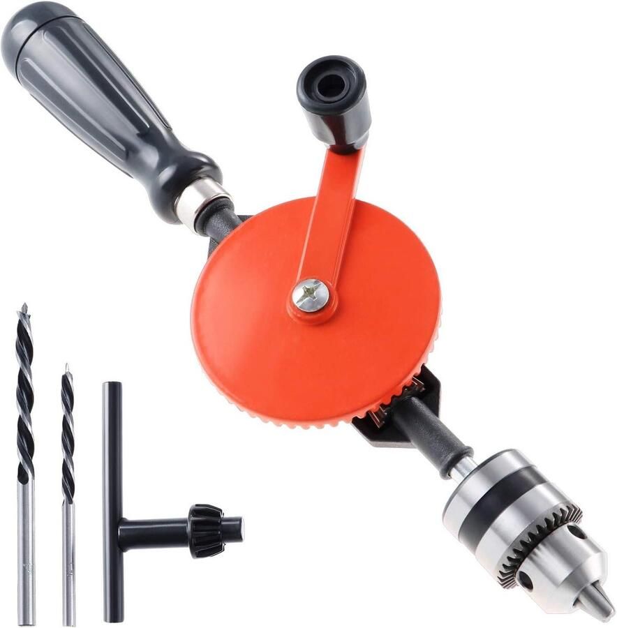 Allecto Plus Handmatige crankboor voor hout kunststof en acryl 1 5-10 mm capaciteit Dubbele rondsels Handboor voor printplaat Ponsen