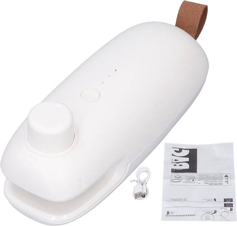 Allecto plus Hitte Sealapparaat USB Oplaadbaar Snijder Sealing Snijmachine Snackzak Sealapparaat voor Verbeterde Opslag (Wit)