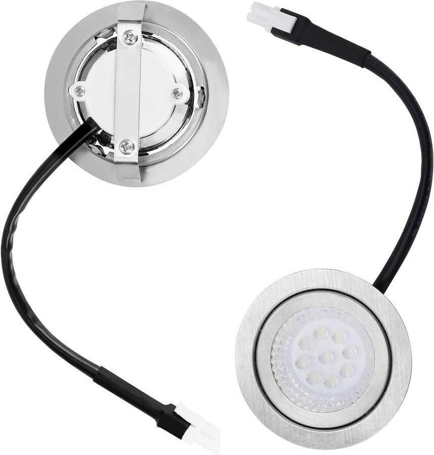 Allecto Plus Roestvrij Staal LED Afzuigkaplampen 2 stuks Inbouwkeukenlamp Vervanging 6500K DC 12V Afzuigkap Accessoires Keuken
