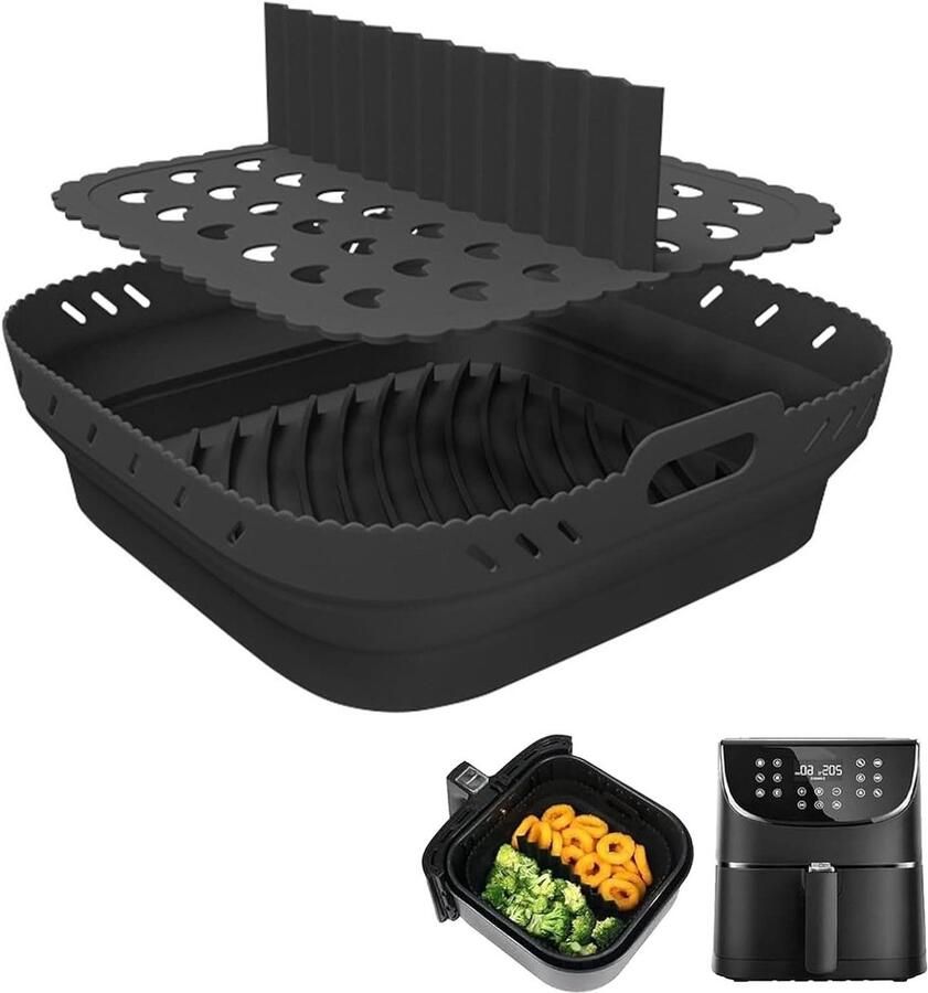 Allecto Plus Siliconen accessoires voor luchtfriteuse Herbruikbare vormen Geschikt voor airfryer magnetron oven en stoompan