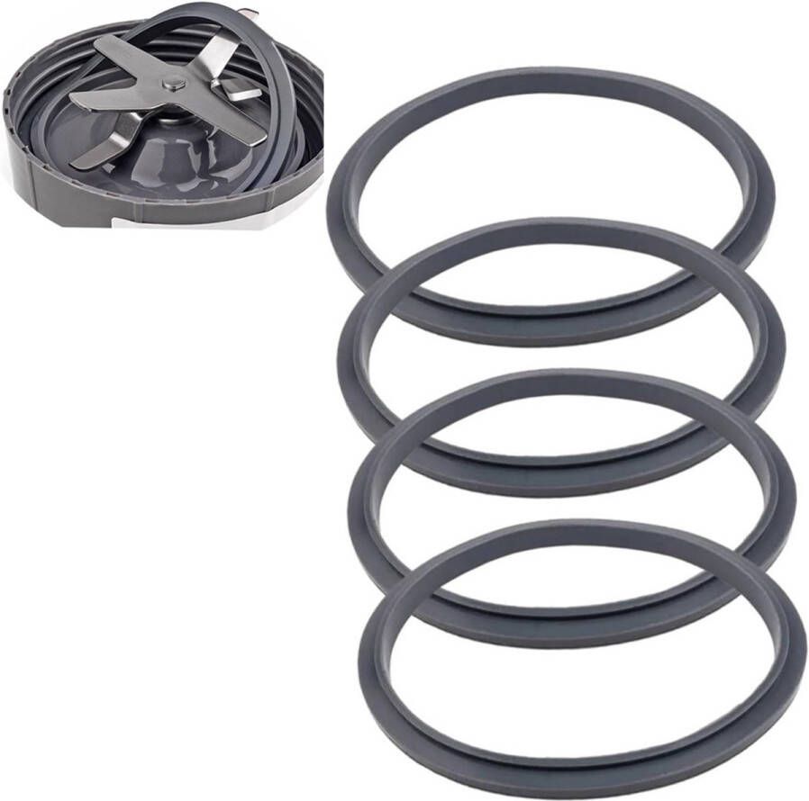 Allecto Plus Siliconen Blender Vervangende Onderdelen 4 Stuks Blenderpakkingen Afdichting Pakkingaccessoires NutriBullet Personal Blender 600W en 900W