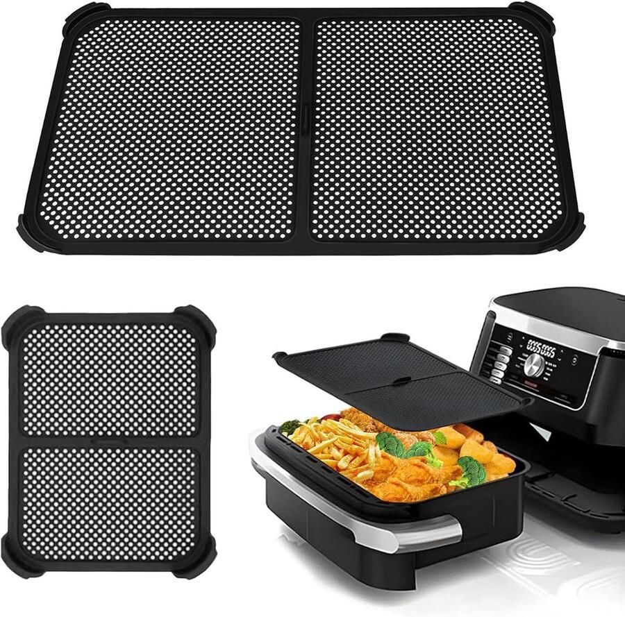 Allecto Plus Spatbescherming voor Heteluchtfriteuse Anti-aanbak-beschermhoes Geschikt voor Dual Zone Modellen Voorkomt Oliespatten Accessoires voor Frituurmanden Voor AF500 Friteuse Serie