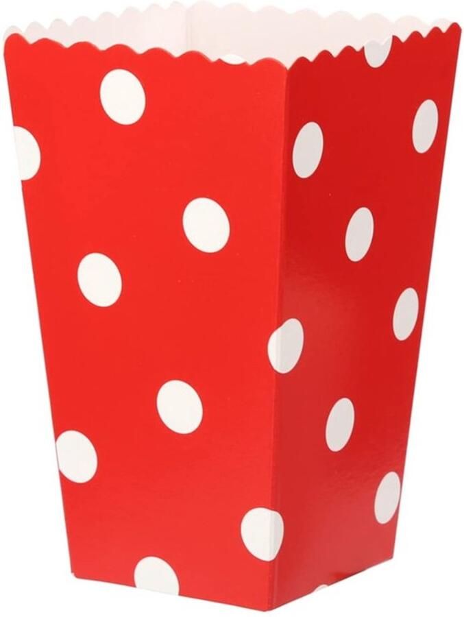 Allecto Popcorn Dozen Rode Strepen Ideaal voor Feesten 26 Stuks